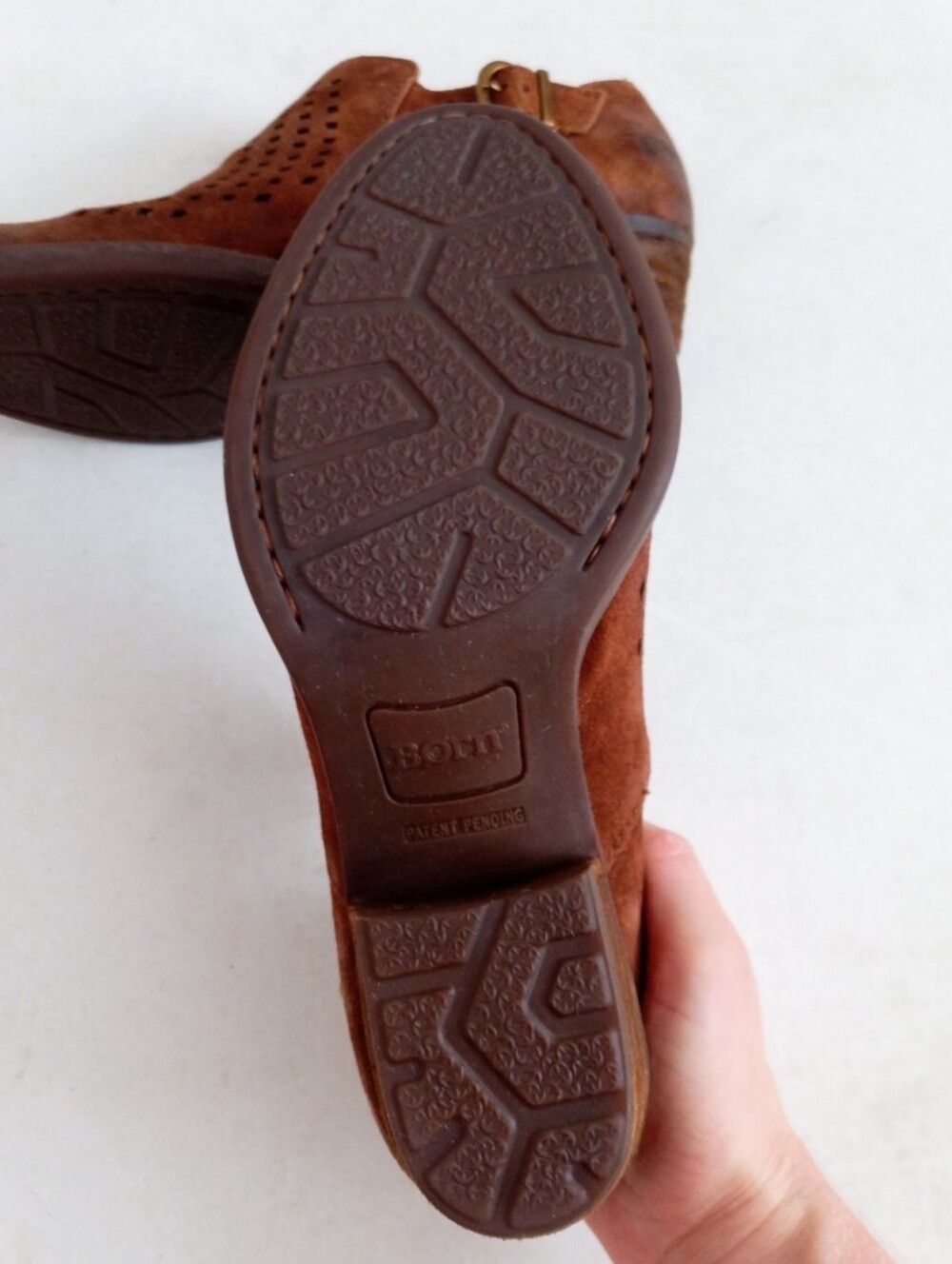 Born Nanna brown suede perforated cut out booties - Picture 13 of 13